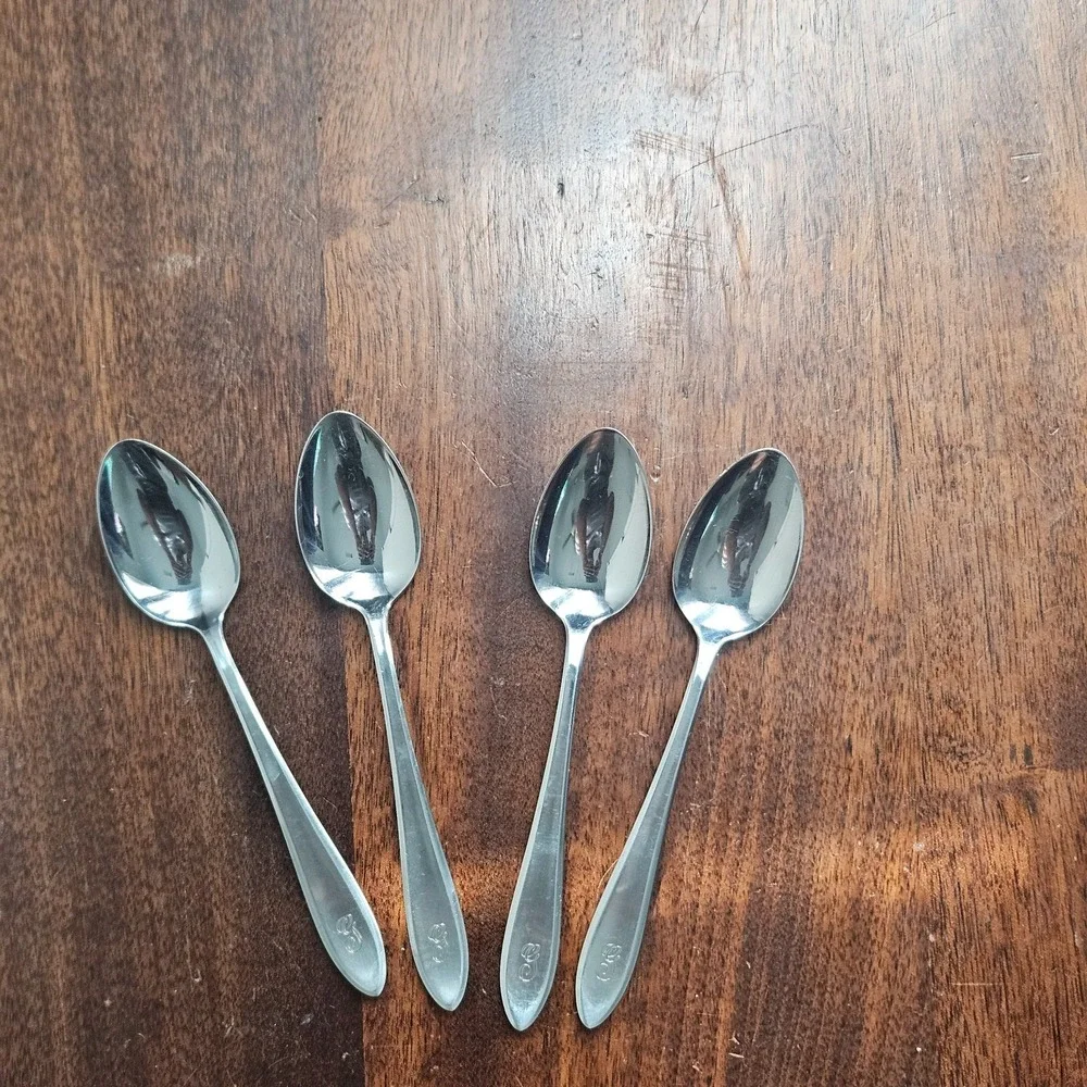 Vintage WMF Cromargan Germany Line 4 Place Oval Spoons 6in set